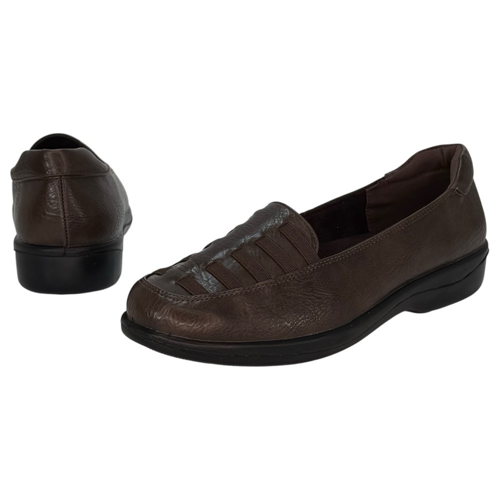 Easy Street Genesis Brown Burnished Faux Leather Womens Loafers Size 8N - Picture 9 of 13